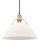 Orwell 1 Light 14 inch Brushed Champagne Bronze Pendant Ceiling Light in Opal Glass